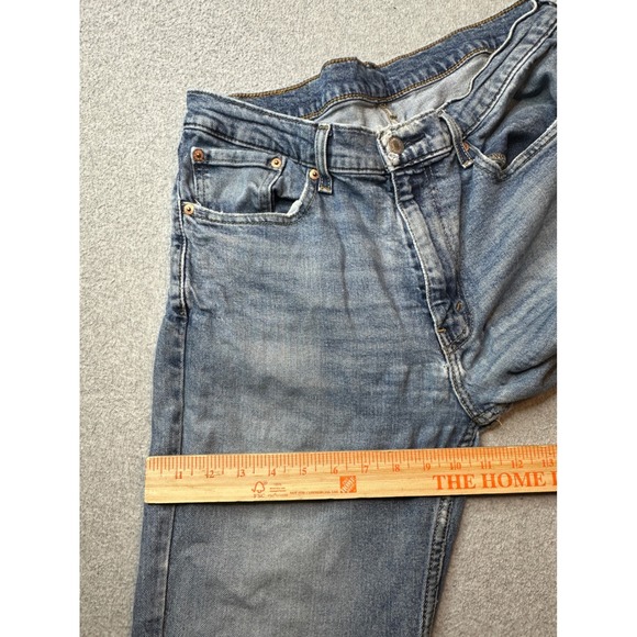 Levi's 514 Straight Fit Denim Jeans Mens Size 33x30 Actual 32x29 Blue Distressed - Picture 14 of 16